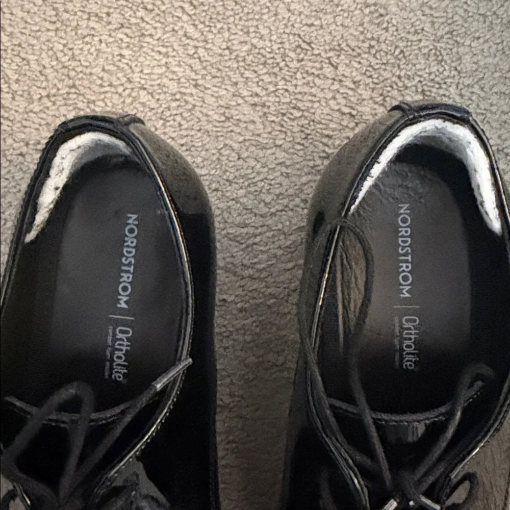 Nordstrom Glossy Black Oxfords